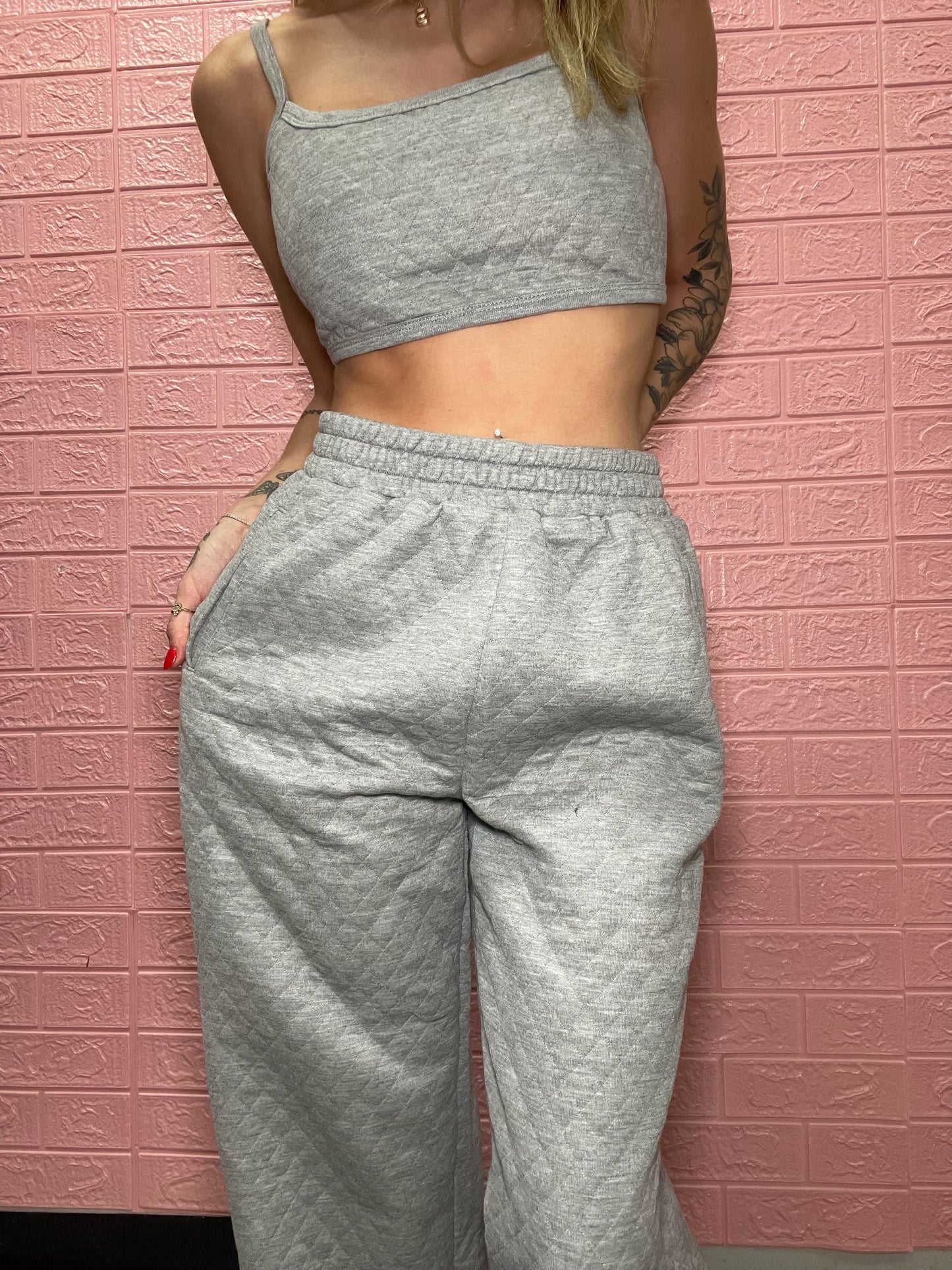 Williams Quilted Set in Grey