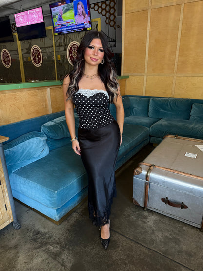 Solute Silk Skirt in Onyx