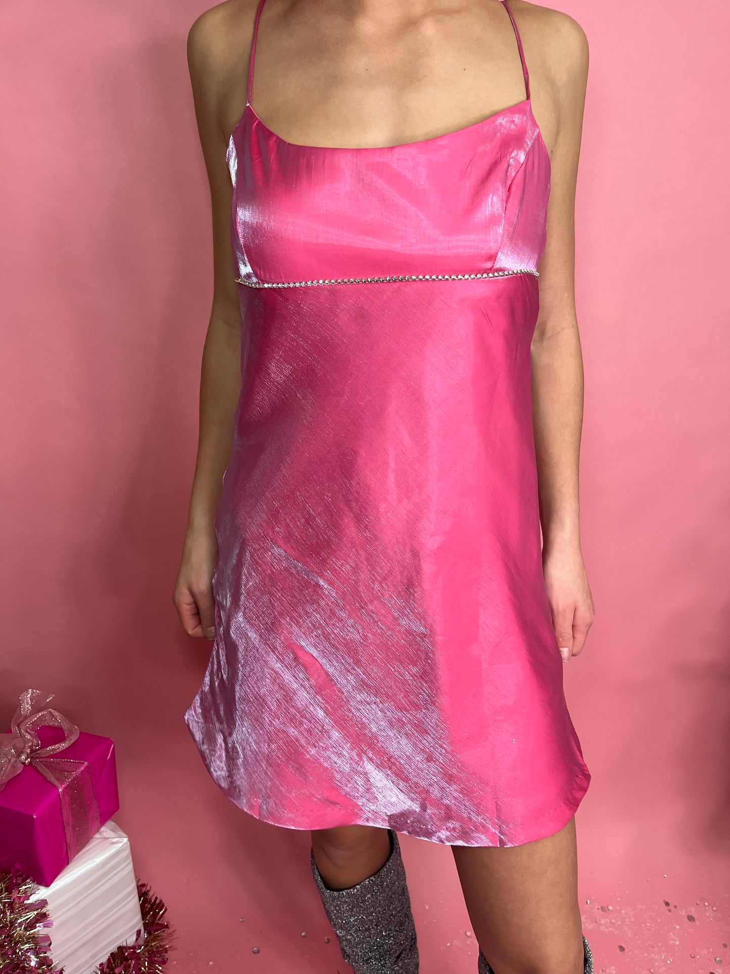 Gleam & Glitz Dress in Pink