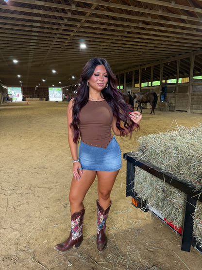 Chocolate Stud Top