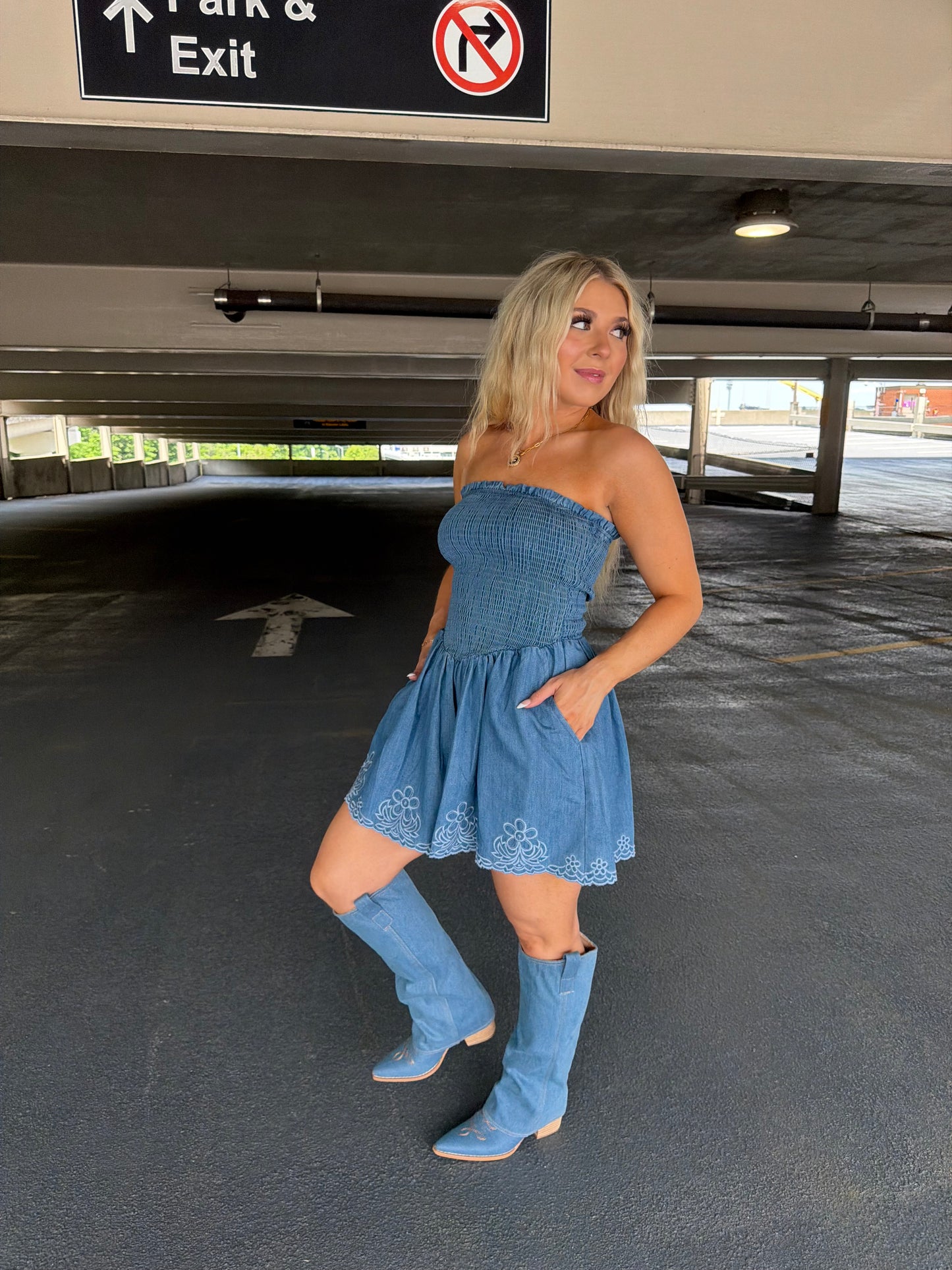 Western Worthy Denim Romper