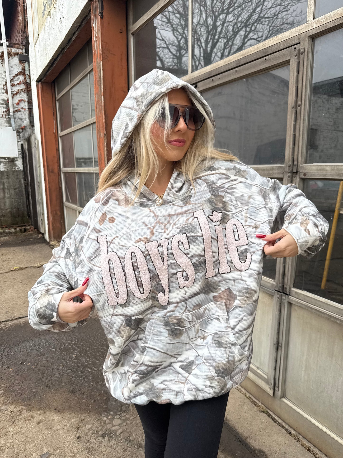 Boys Lie Rose Colored Glasses Hoodie