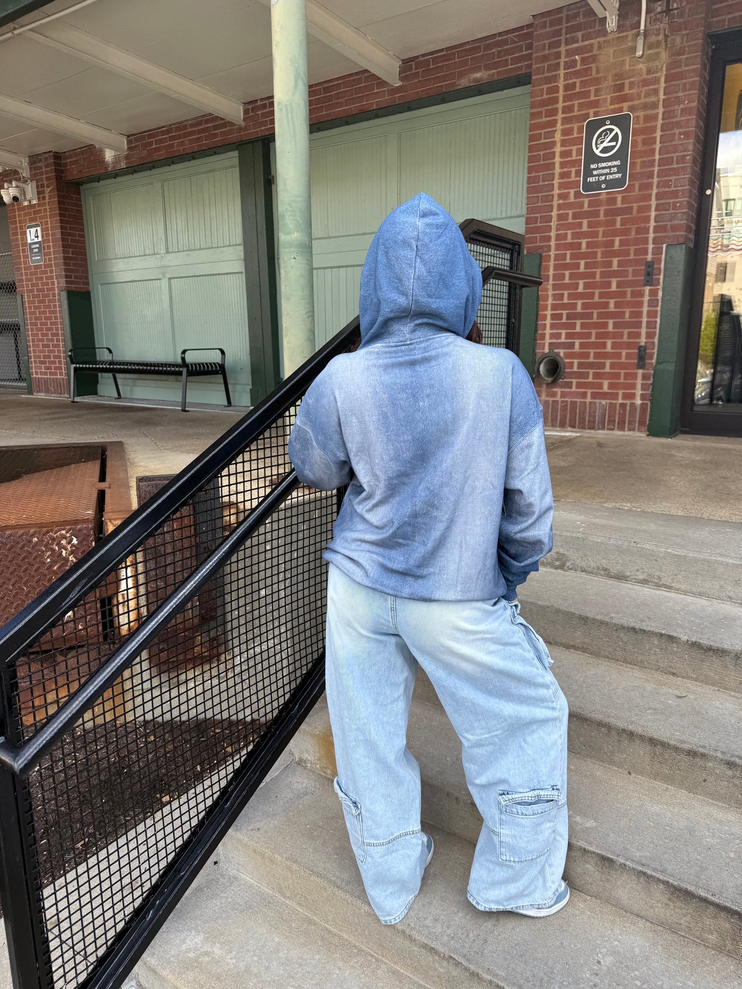 Boys Lie Done Denim Racer Hoodie