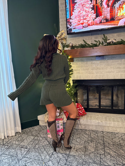Olive Christmas Martini Romper