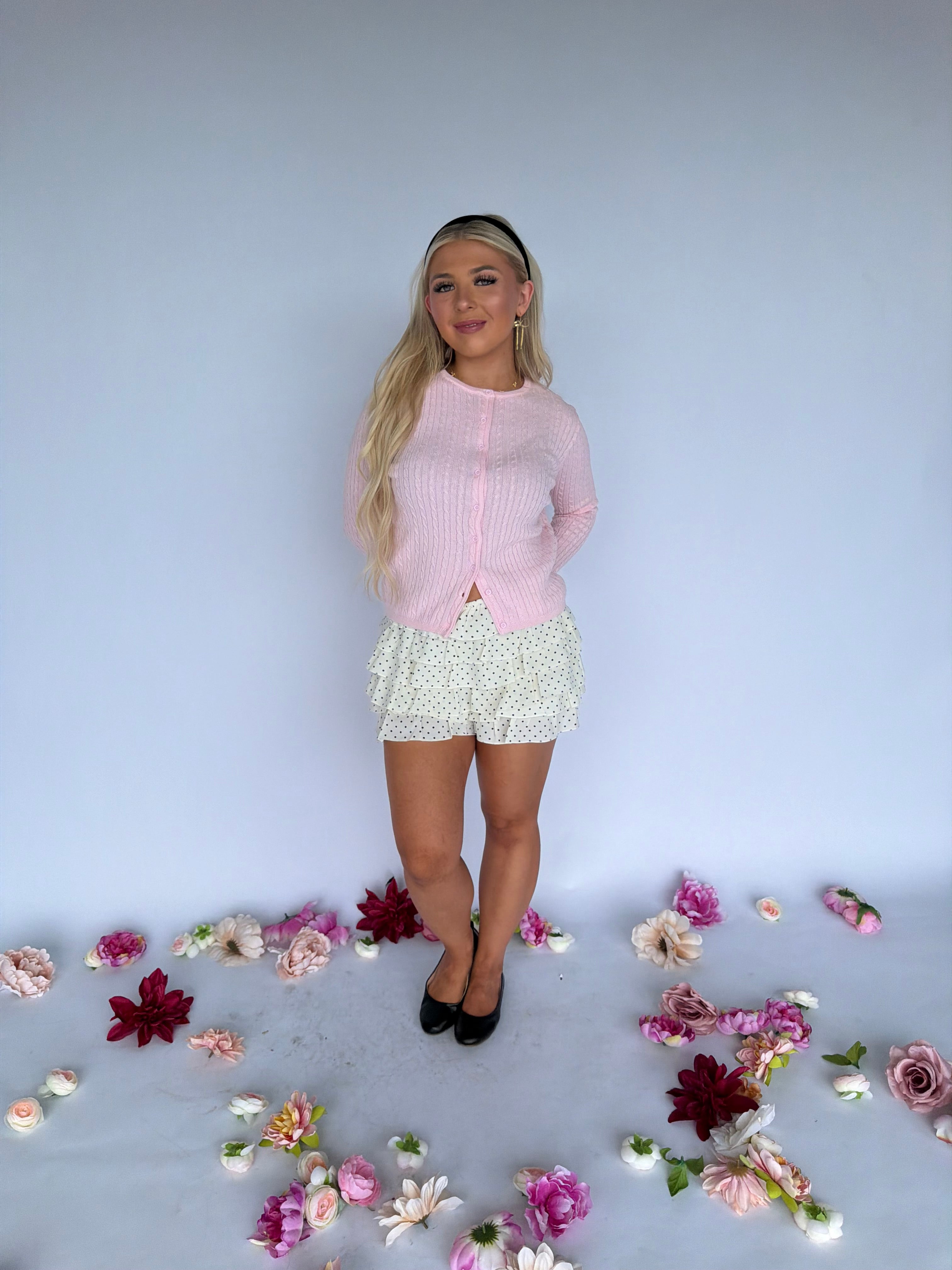 Hopeful Polka Shorts in White