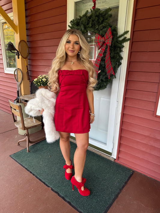 Put A Bow On It Strapless Dress