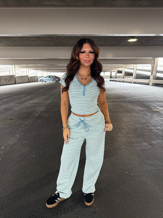 Cuffing Season Stripe Set CLOUD (PANT)