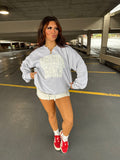 Gardenia Branch V-Neck Crew in Grey