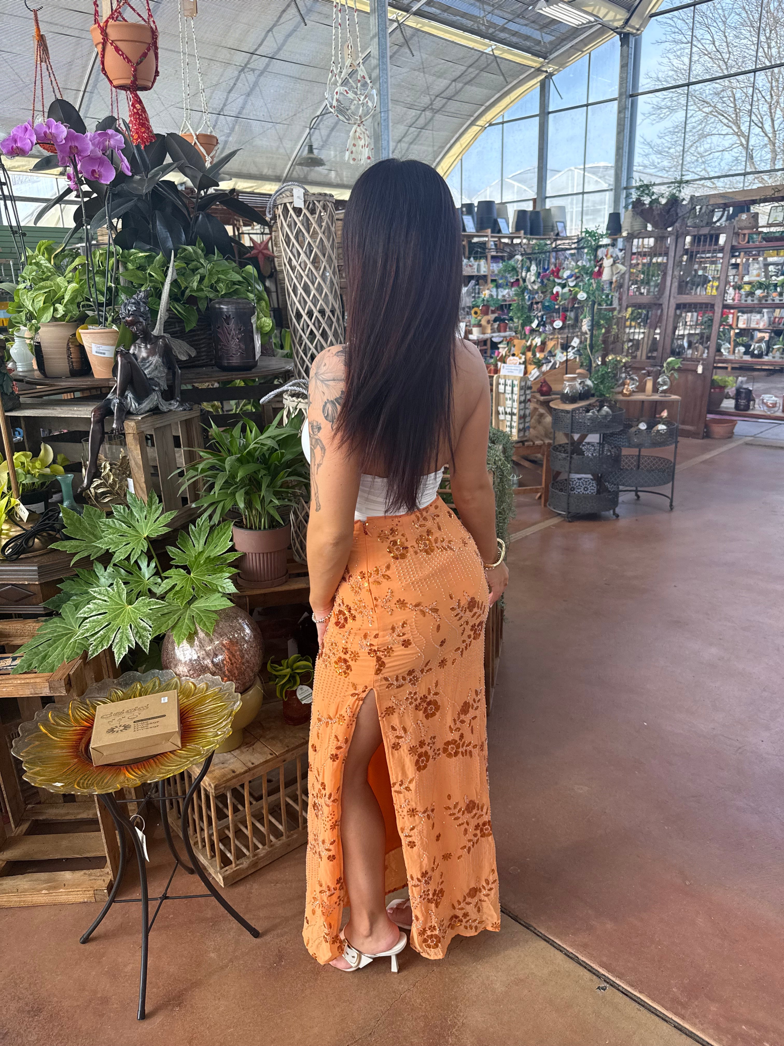 Midnight Sun Skirt in Orange – The Gardenia Branch
