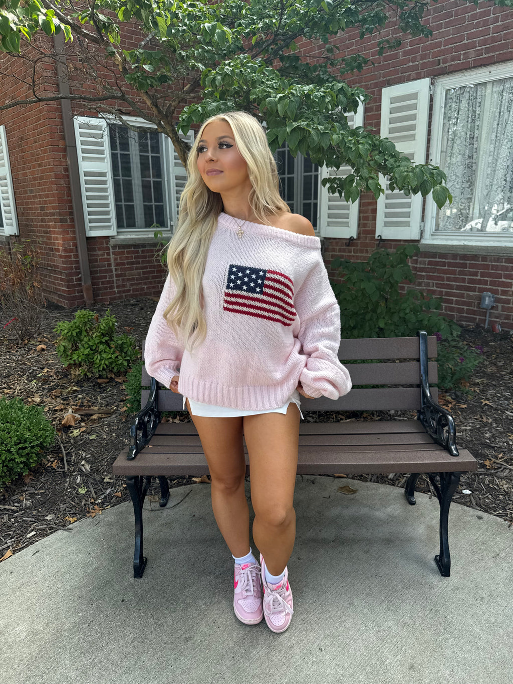 Brandy Flag Sweater in Pink