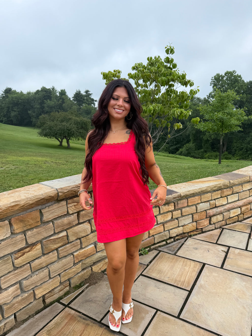 Girly Pop Mini Dress in Red