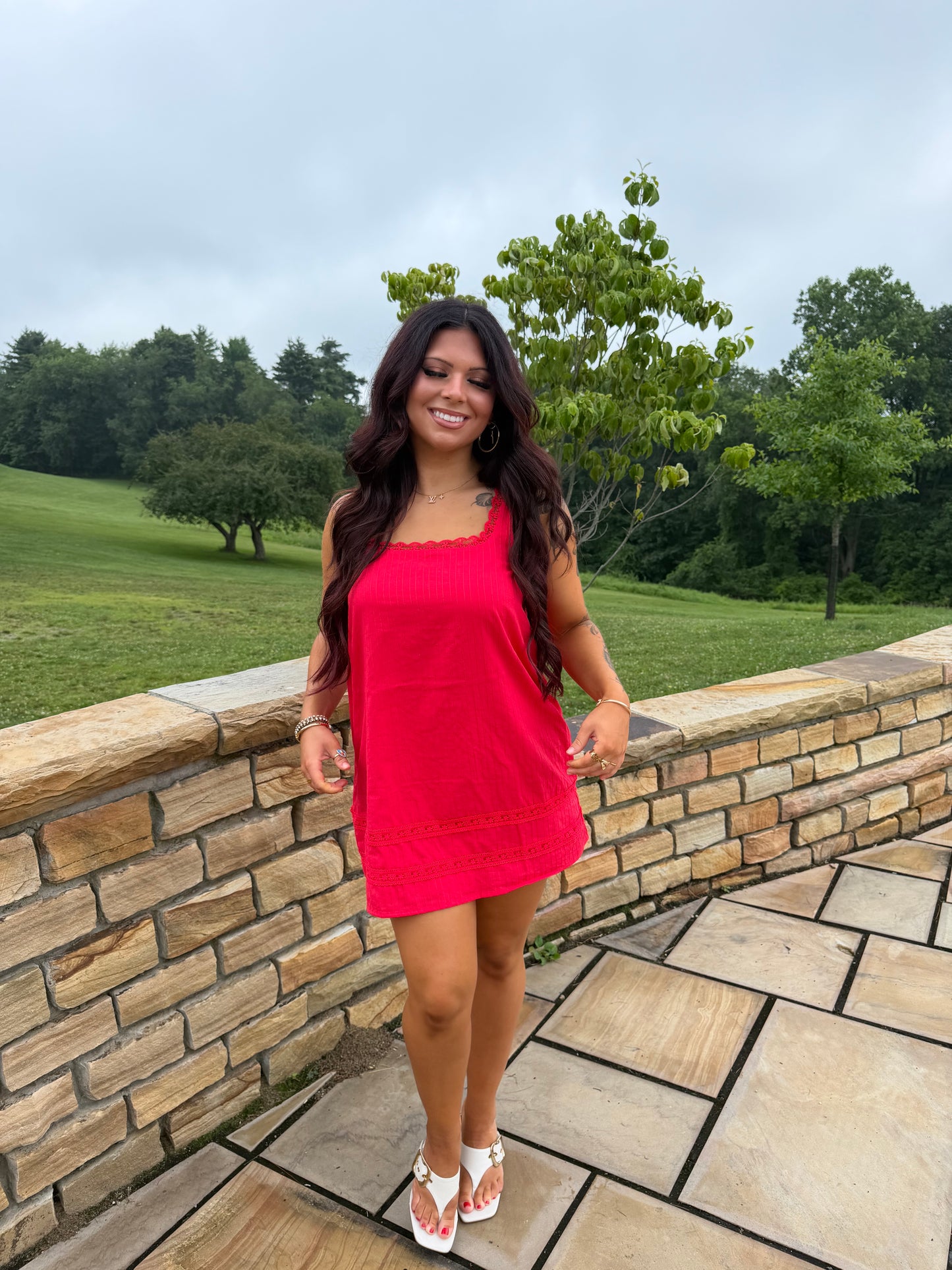 Girly Pop Mini Dress in Red