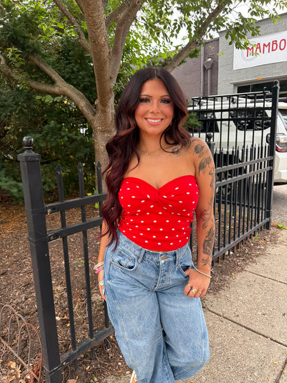 Sweetie Polka Tube in Red