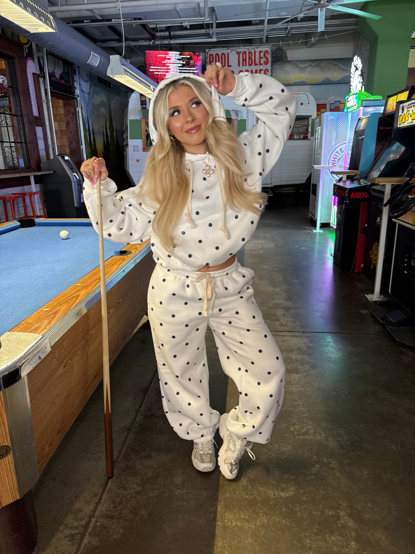 Perfect Polka Dot Hoodie in White