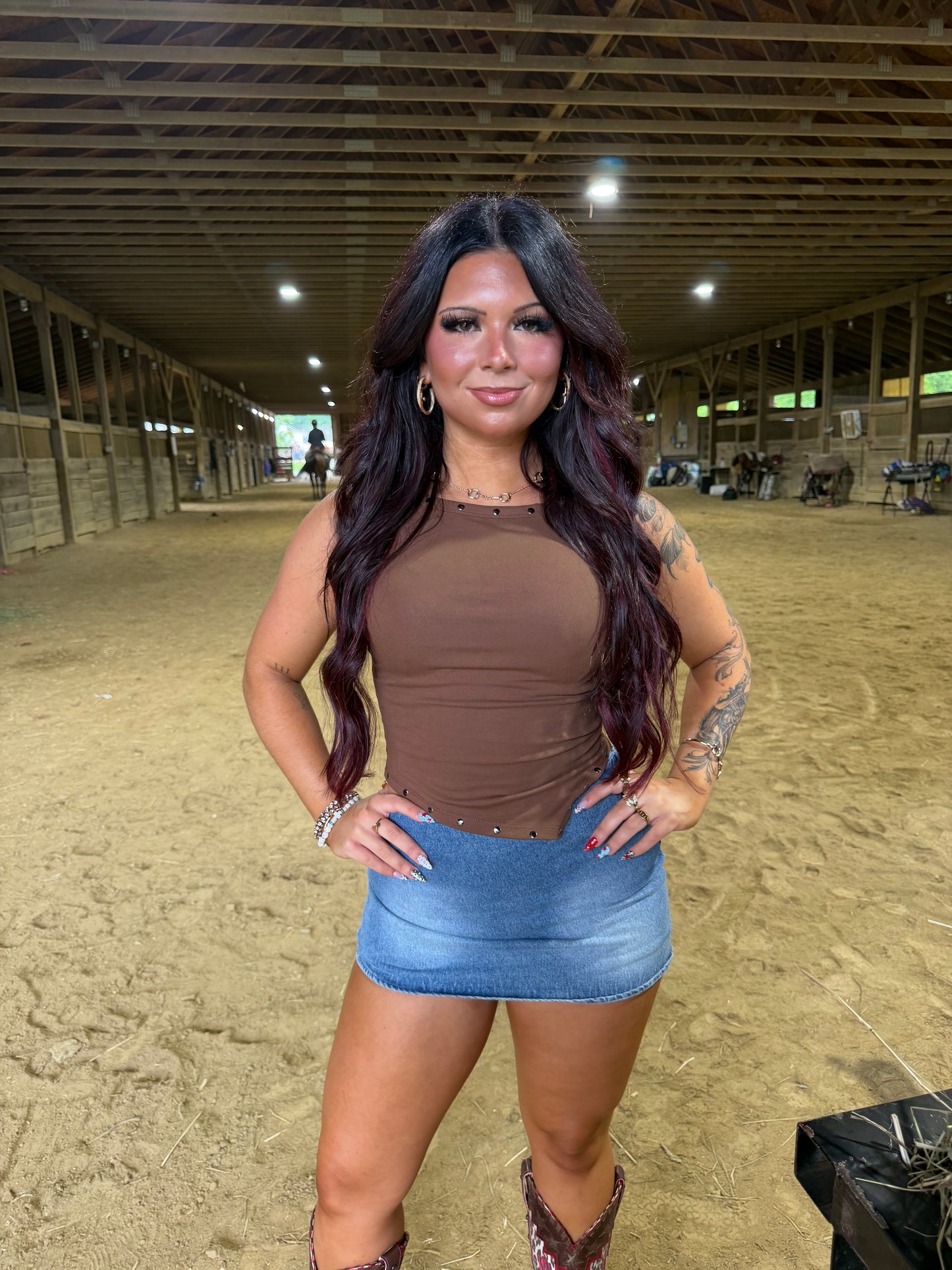 Chocolate Stud Top