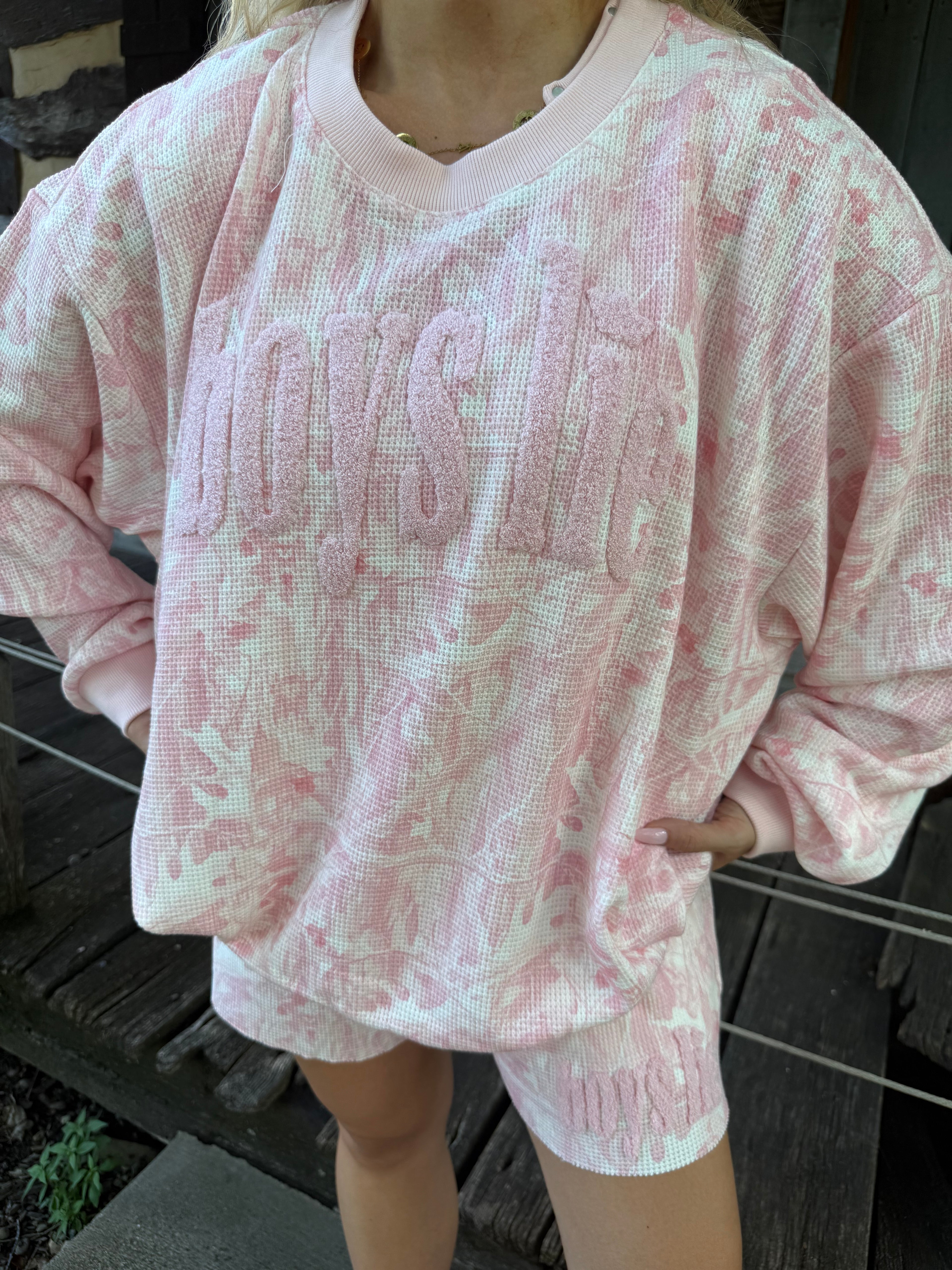 Boys Lie Pink Manhunt Crewneck