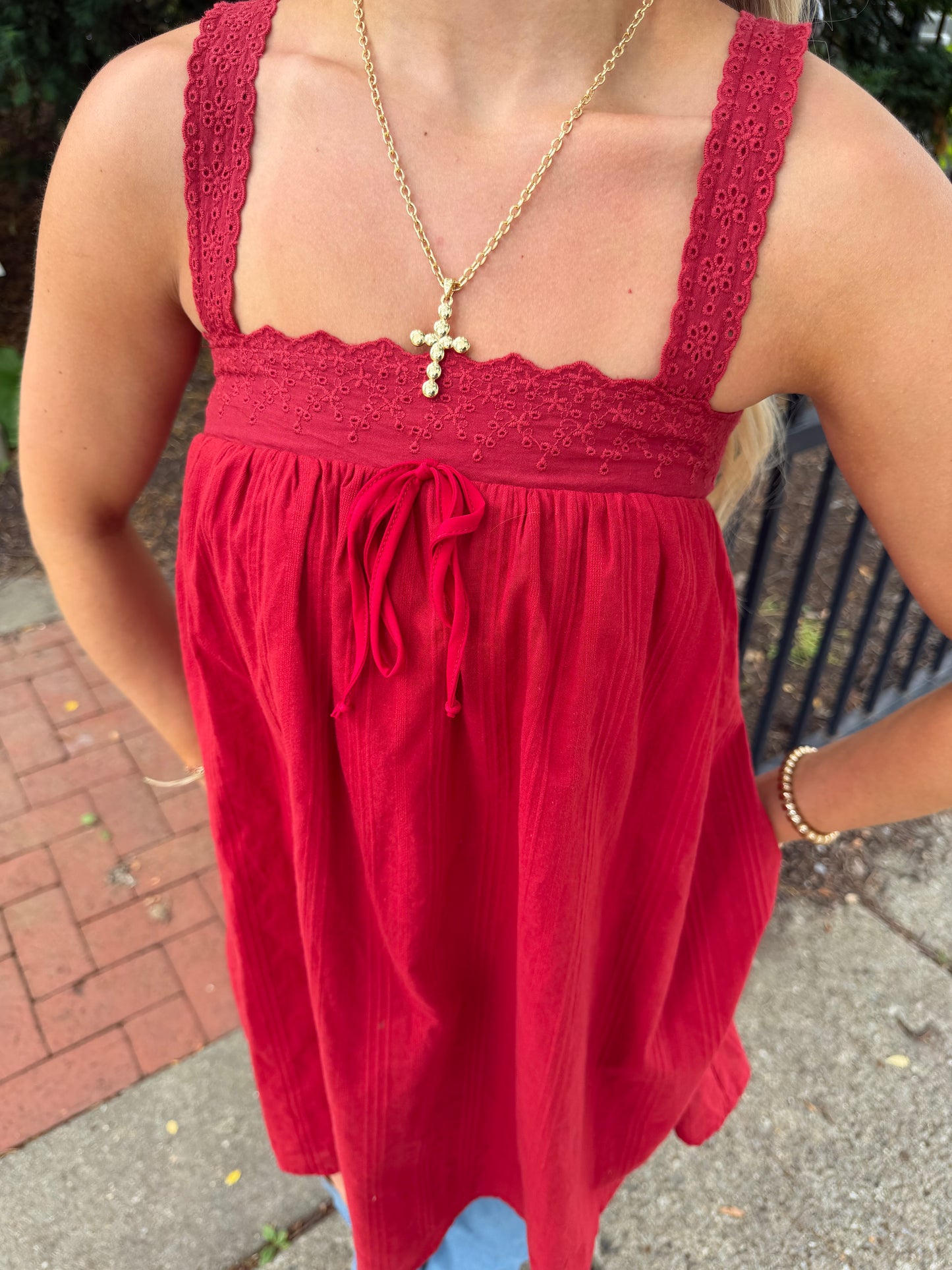 Western Sabrina Mini Dress