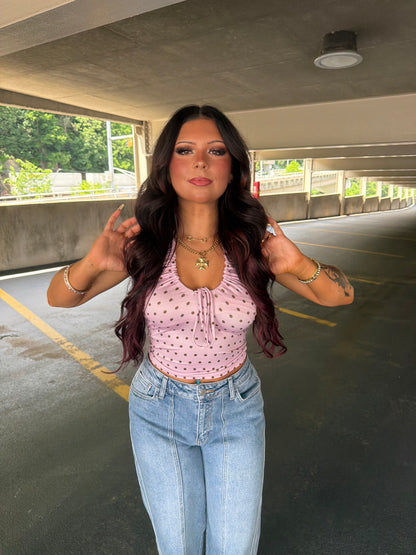 Raspberry Brownie Polka Tank