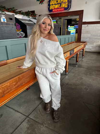 So Fetch One Shoulder Top in Heather White