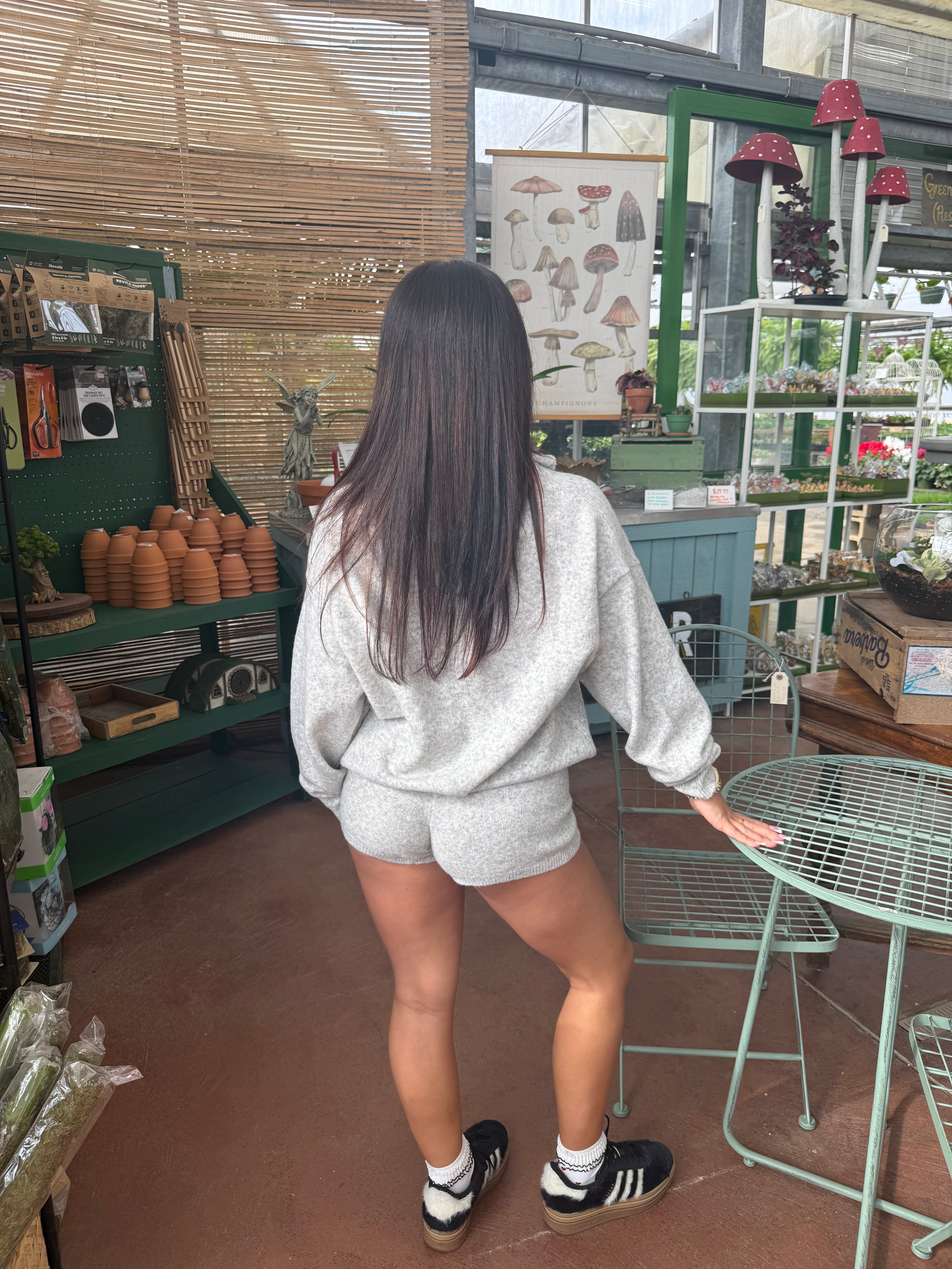 Cozy Club Lounge Set (SHORTS) Grey