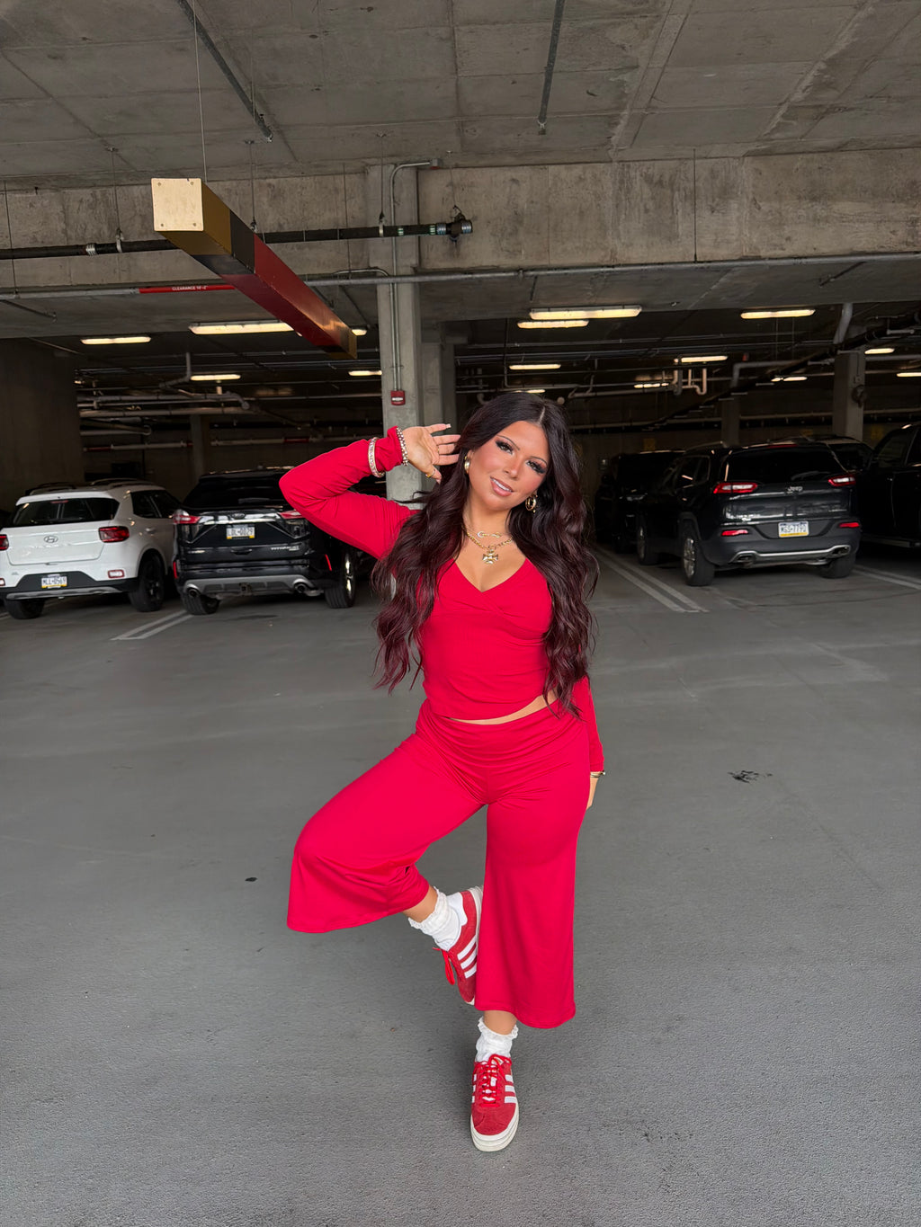 Grab A Gaucho Pant in Red
