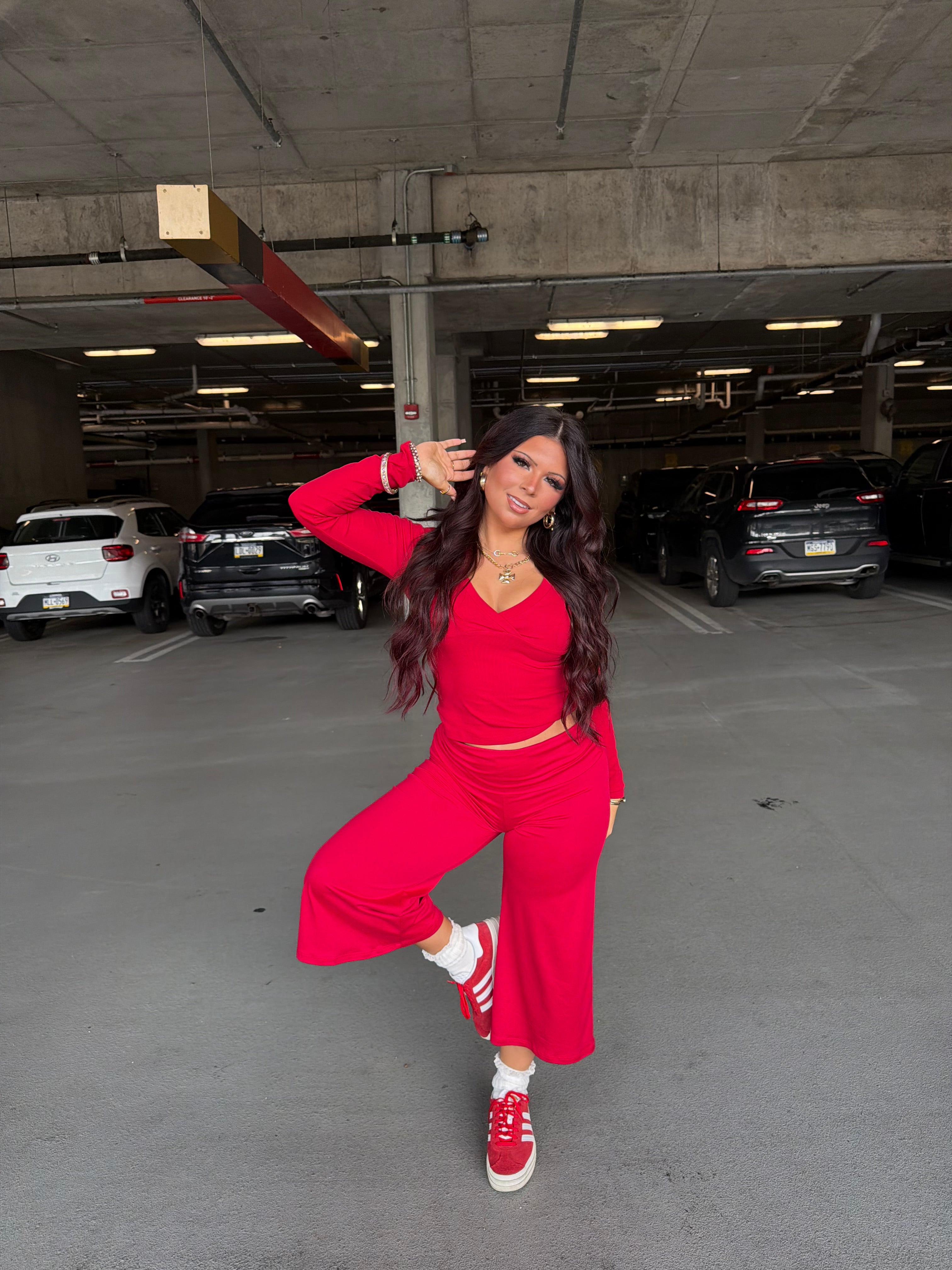 Grab A Gaucho Pant in Red