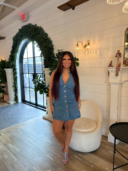 Harley Halter Denim Dress