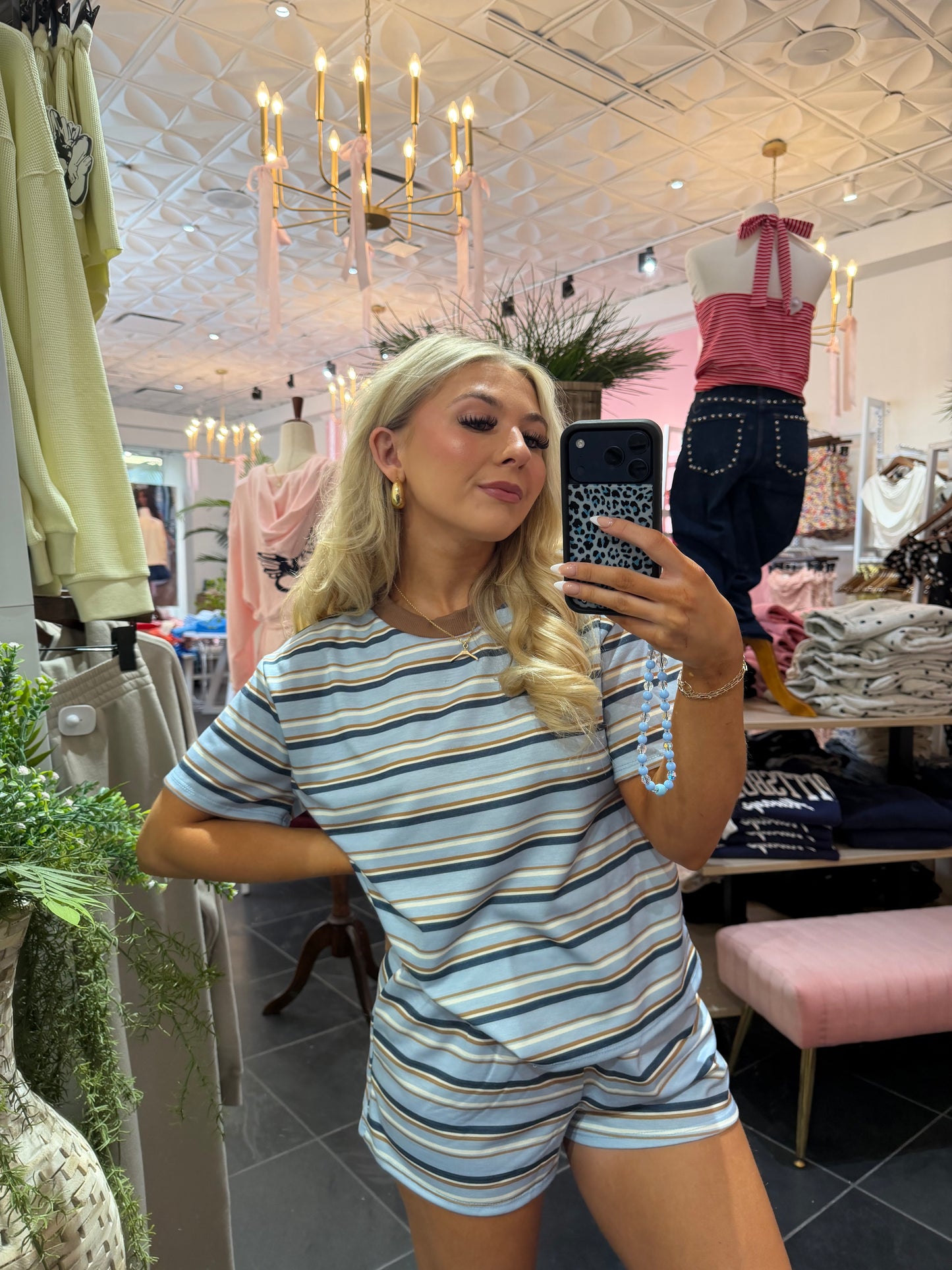 Bigger Issues Striped Set Blue (SHORTS)