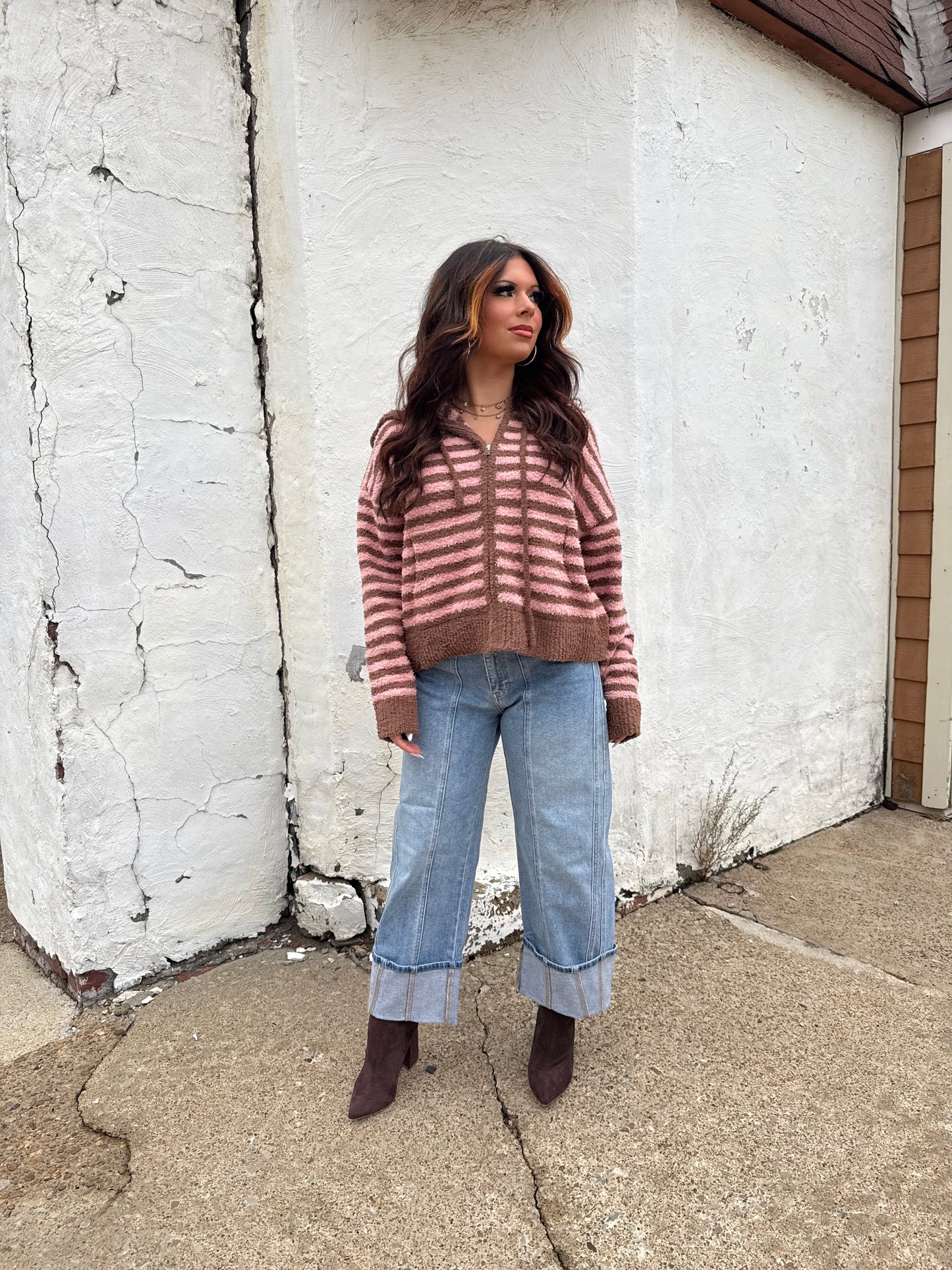 The COZIEST Zip-Up in Brown