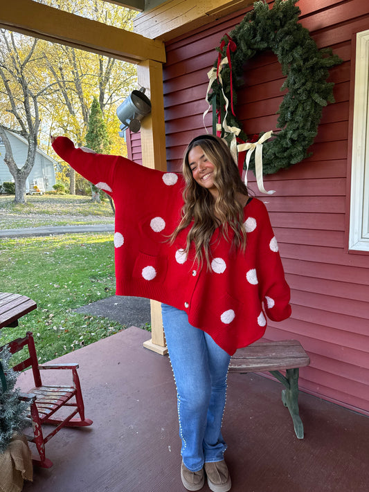 Perfectly Oversized Polka Cardi