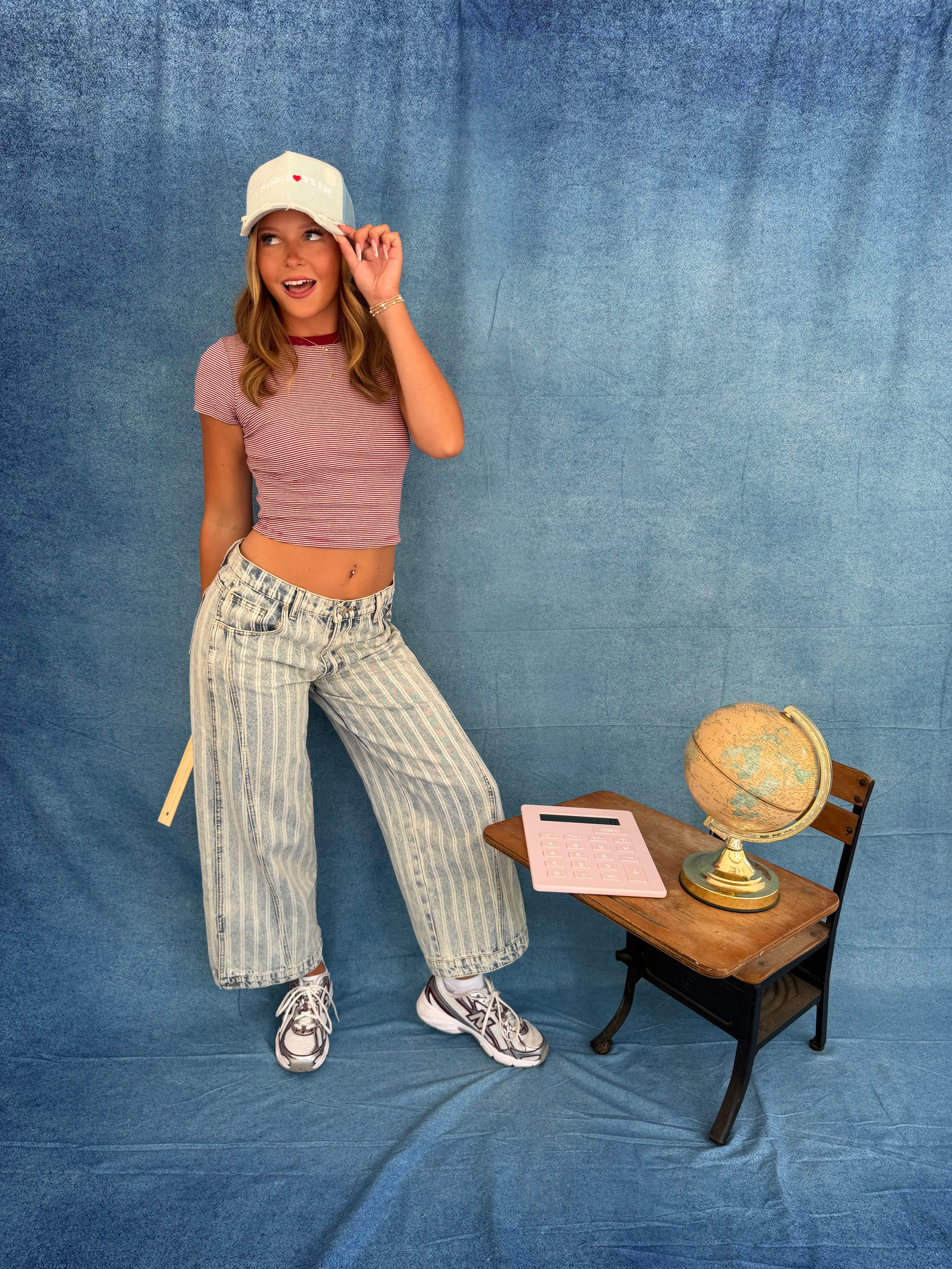 Kee’s Stripe Tee in Burg