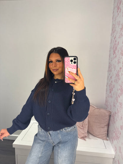 Willis Waffle Navy Cardi