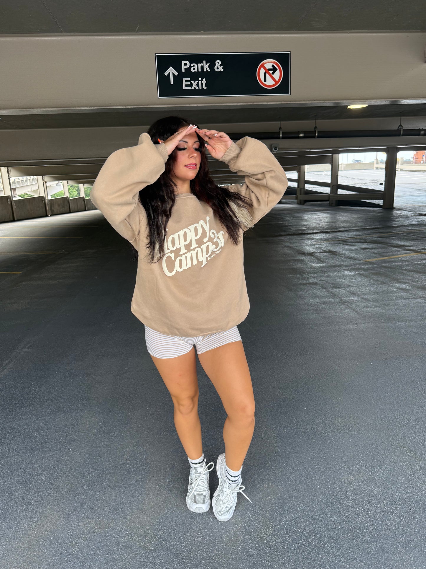 Happy Camp3r Oatmeal Crewneck