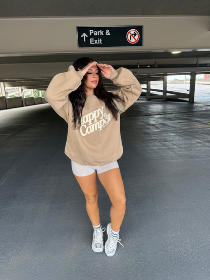 Happy Camp3r Oatmeal Crewneck