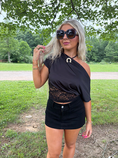 Onyx Washed Mini Skort