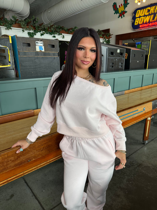 So Fetch One Shoulder Top in Pale Pink