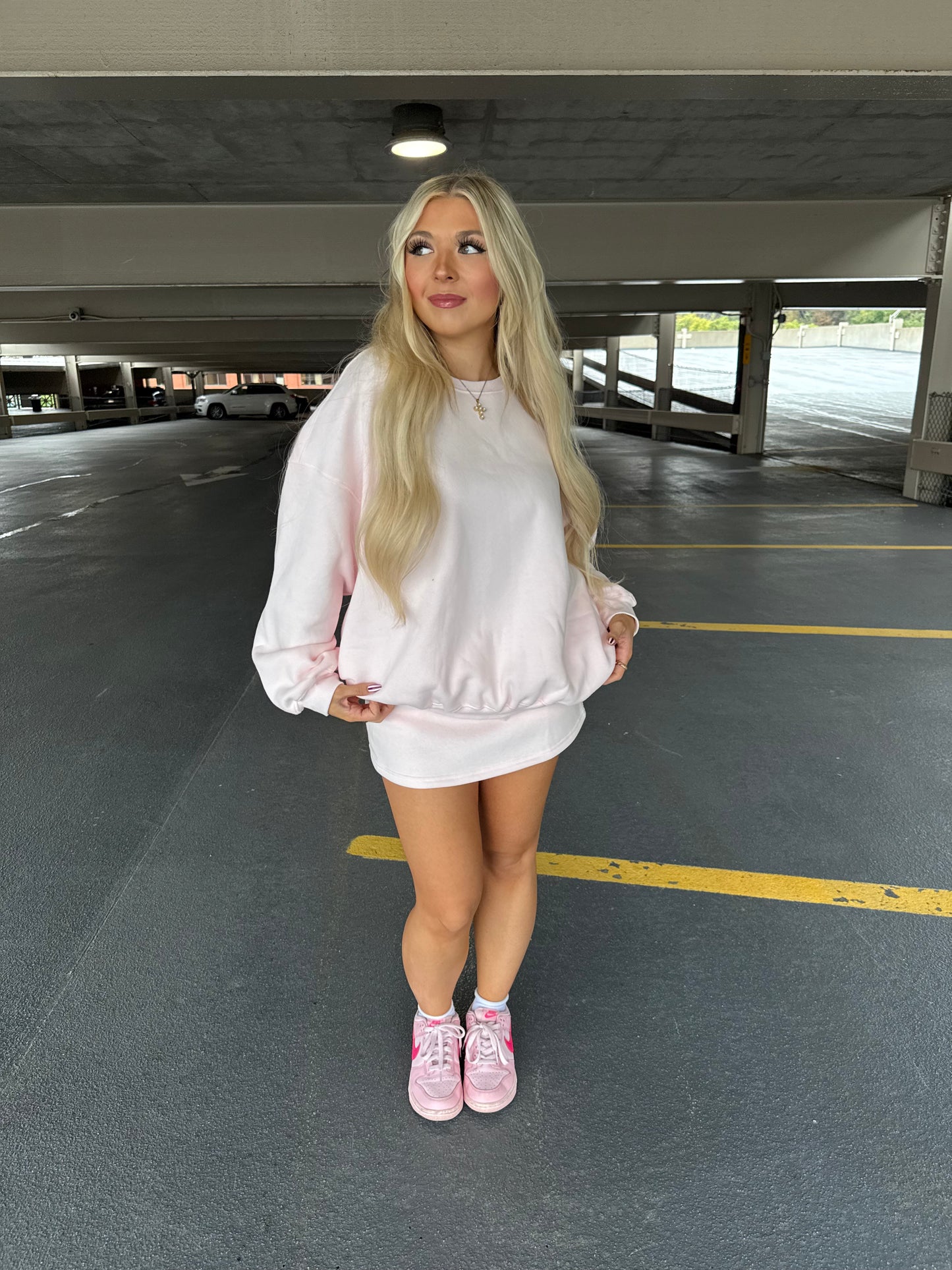 Grounded Sweatskirt in Pale Pink