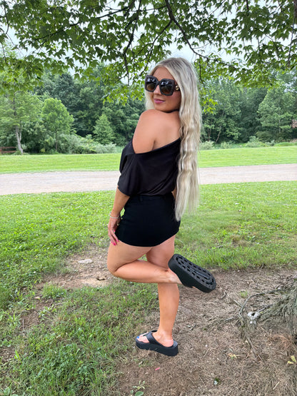 Onyx Washed Mini Skort