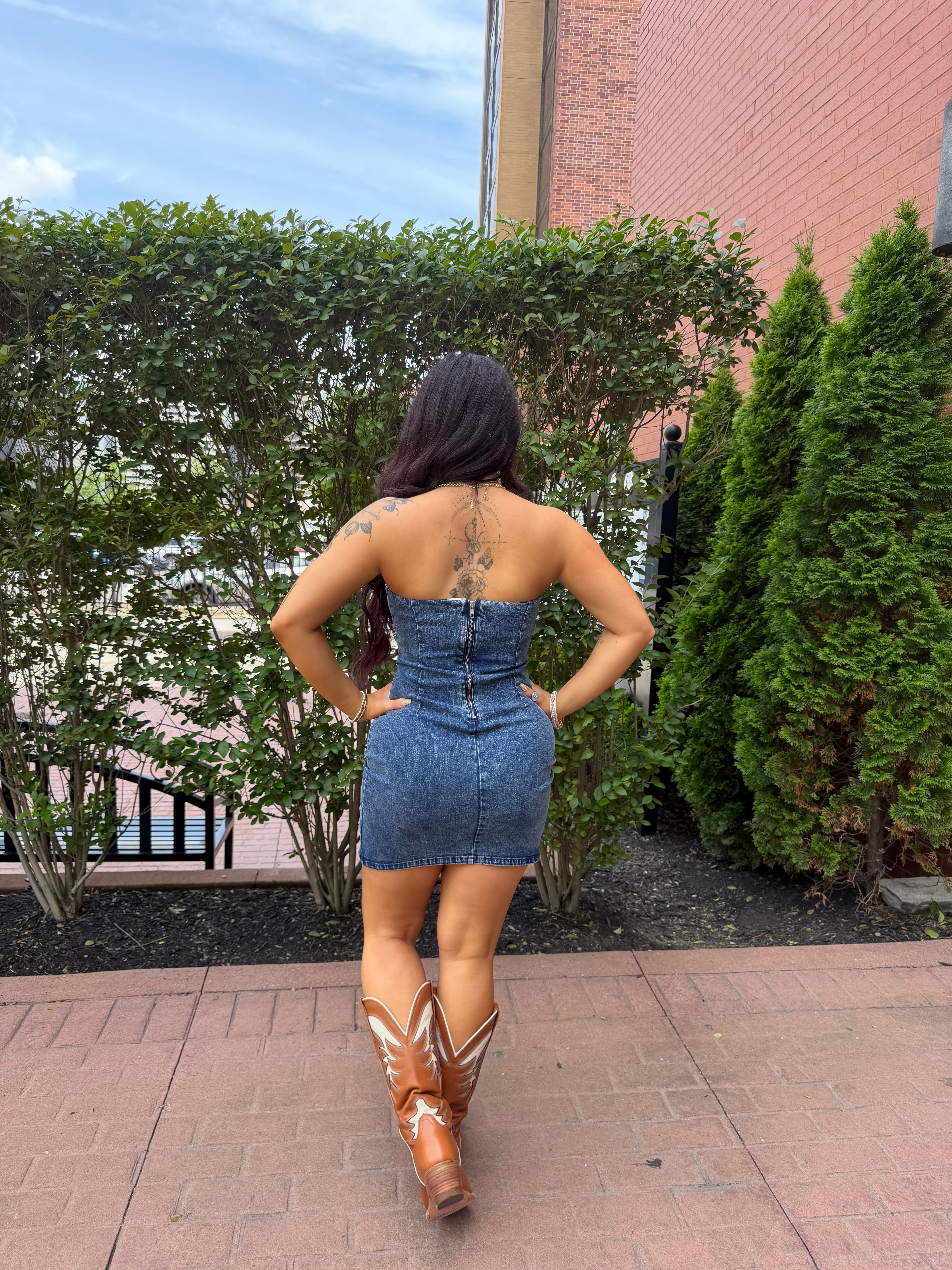Cowboys Sweetheart Denim Dress