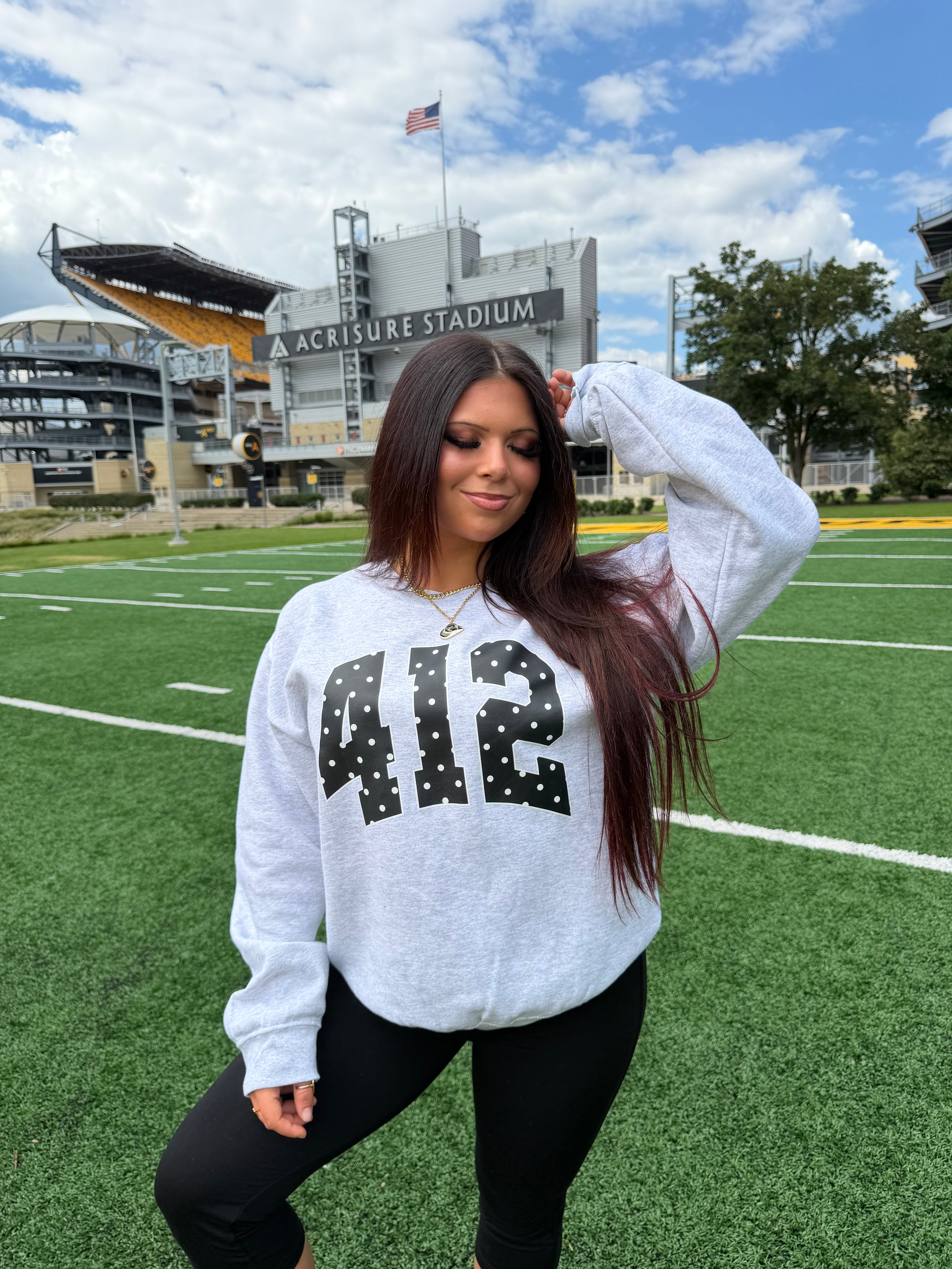 412 Polka Crewneck GREY