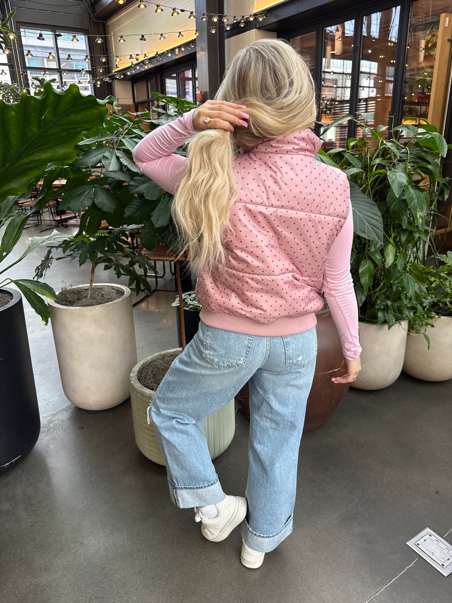 Paige Polka Dot Pink Vest