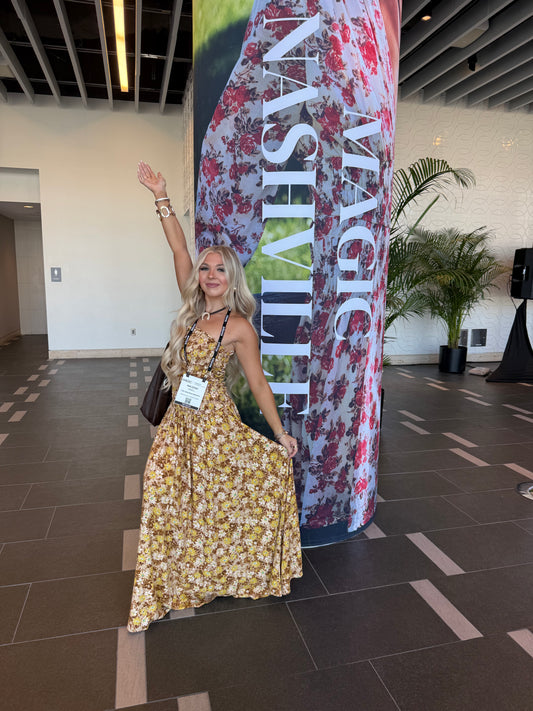 Golden Cosmo Floral Maxi