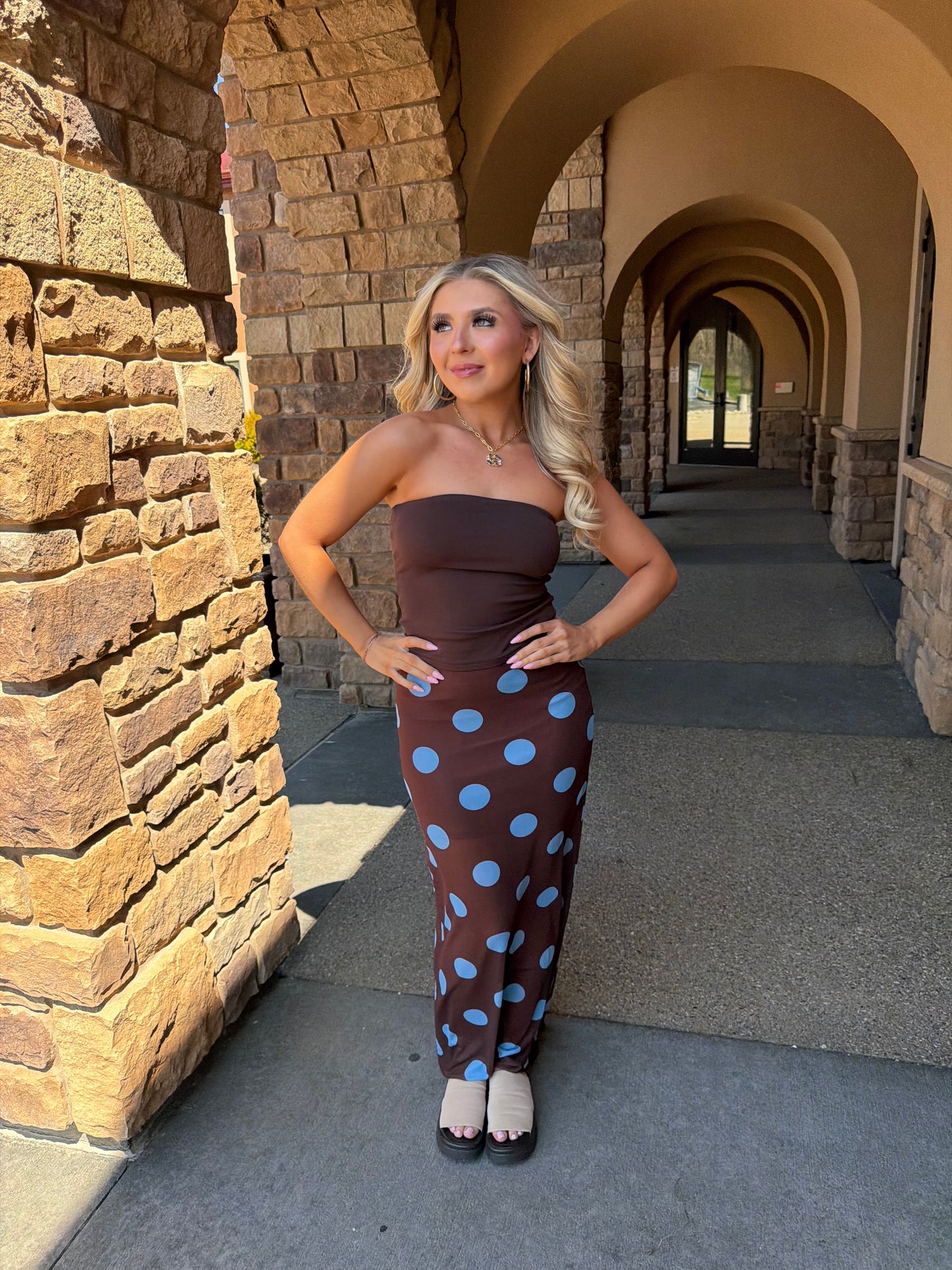 Brownie Points Blue Dots Skirt