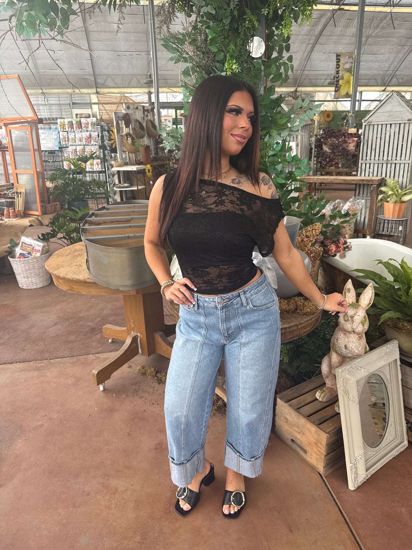 Colman Lace Top in Black