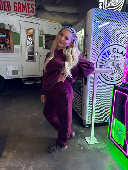So Fetch Cargo Sweats in Black Cherry