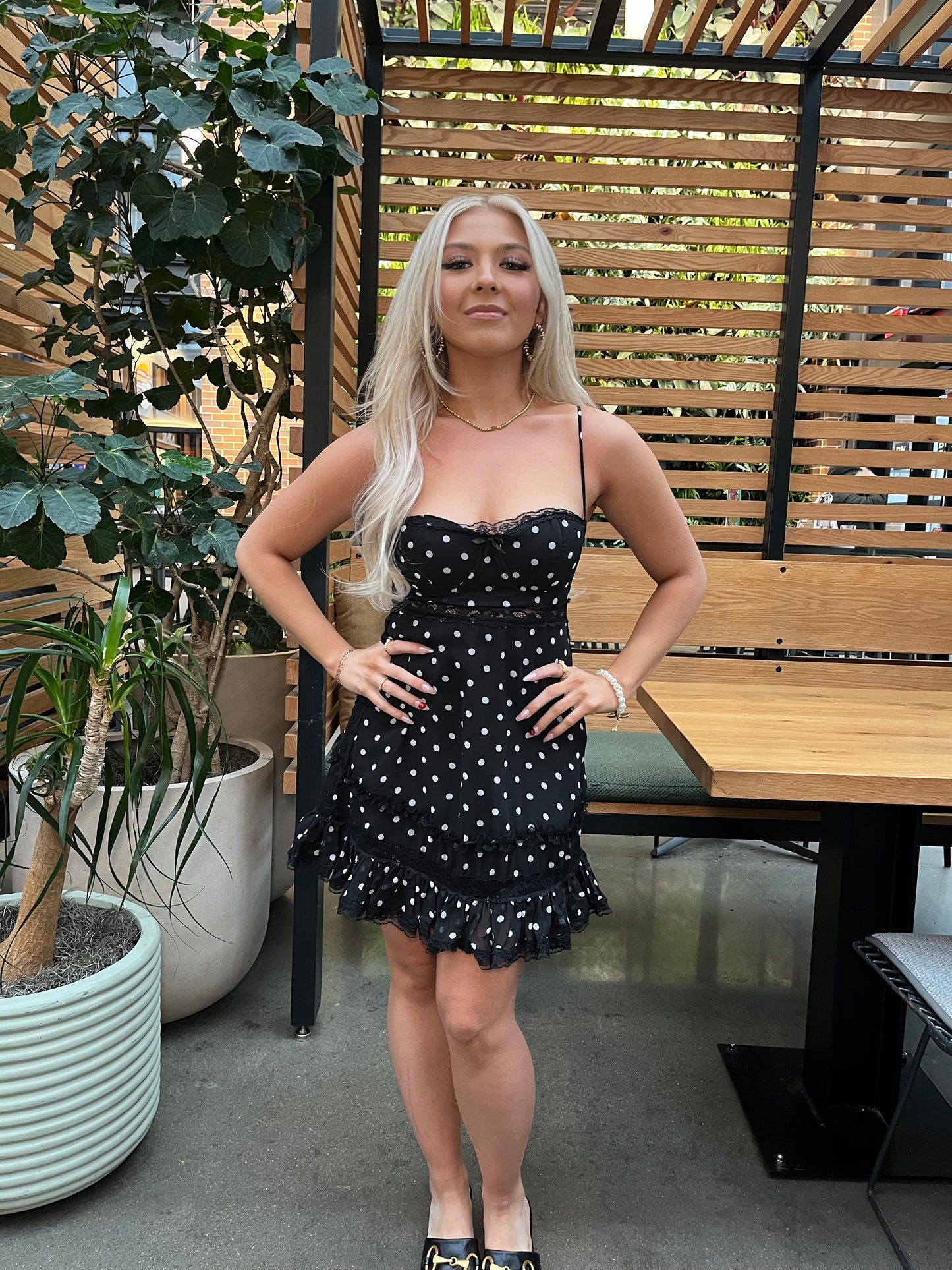 Polka Sweetness Black Dress