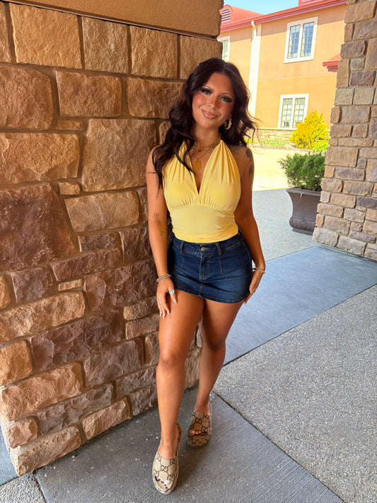 Have It Up Halter in Banana