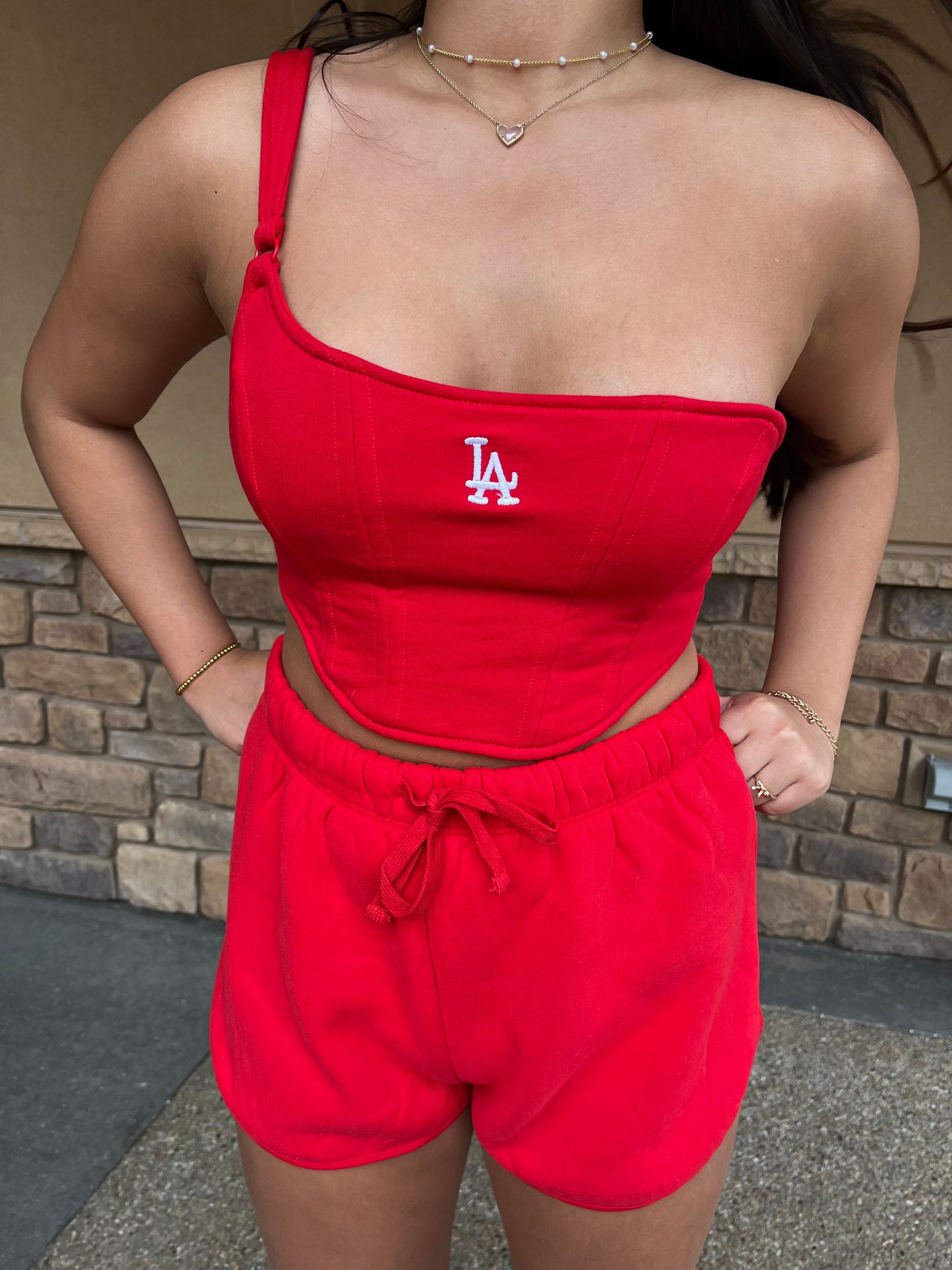 LA One Shoulder in Red