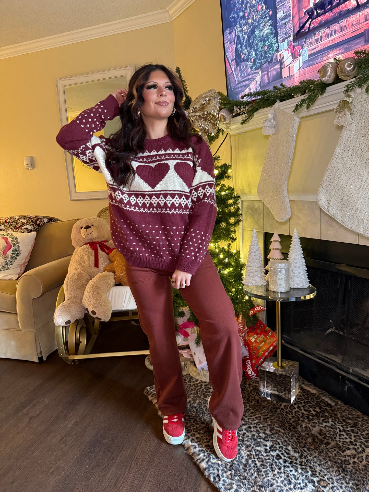 Keep it Cozy Burgundy Sweater