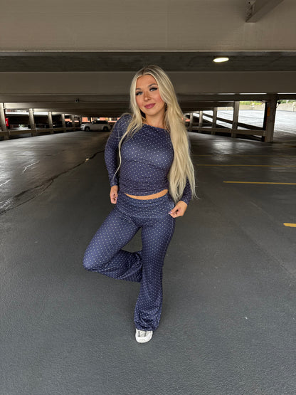 Chill Pilates Set in Navy (TOP)